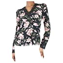 Black floral lace-trimmed blouse - size UK 6 - Erdem