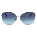 Sonnenbrille mit Ombre-Muster aus silbernem Metall - Tiffany & Co