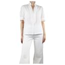 White short-sleeved ruffle trim shirt - size L - Autre Marque
