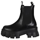 Black Monolith brushed leather ankle boots - size EU 35 - Prada