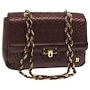 BALLY Quilted Shoulder Bag Leather Purple Auth mr084 - Bally
