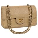 CHANEL Matelasse Chain Shoulder Bag Lamb Skin Beige CC Auth 70454A - Chanel