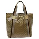 GUCCI GG Crystal Tote Bag Gris Or Marron 189669 auth 70396 - Gucci