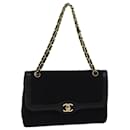 CHANEL Matelasse Chain Shoulder Bag Cotton Paris limited Black CC Auth bs13508 - Chanel