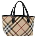 BURBERRY Nova Check Tote Bag Coated Canvas Beige Auth bs13371 - Burberry
