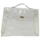 HERMES Vinyl Kelly Hand Bag Vinyl Clear Auth 70651 - Hermès