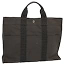 HERMES Her Line MM Tote Bag Canvas Gray Auth 69370 - Hermès