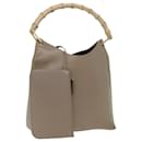 GUCCI Bamboo Hand Bag Leather Beige Auth ac2850 - Gucci