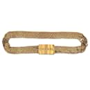 Targhetta con logo per cintura a catena multifilo in metallo dorato vintage - Chanel