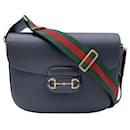 Grey Leather Horsebit 1955 Unisex Box Shoulder Bag - Gucci