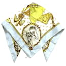 Weißer Napoleon-Seidenschal von Hermès