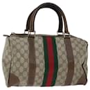 GUCCI GG Supreme Web Sherry Line Hand Bag PVC Beige Red Green Auth 70825 - Gucci