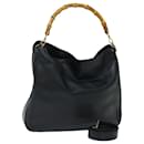 GUCCI Bamboo Shoulder Bag Leather 2way Black 001 1781 1577 auth 70404 - Gucci