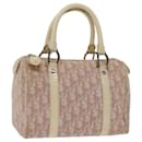 Christian Dior Trotter Canvas Hand Bag Pink Auth 70171