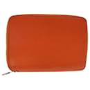 HERMES Agenda Zip Day Planner Cover Leather Orange Auth am6065 - Hermès