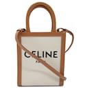 Celine White Mini Canvas Vertical Cabas - Céline