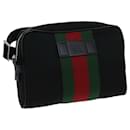 GUCCI Web Sherry Line Waist bag Canvas Outlet Black Red Green 630919 auth 70293 - Gucci