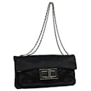 CHANEL Chain Shoulder Bag Satin Black CC Auth 70253 - Chanel