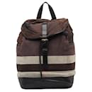 Burberry Check Canvas & Leather Backpack Sac à dos en toile en bon état