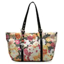 Fendi Zucchino Canvas Floral Shopping Tote Canvas Tote Bag 8BH215 in good condition