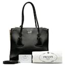 Prada Glace Calf Twin Pocket Tote Leather Tote Bag 1BG625 in good condition