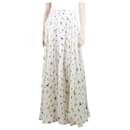 Cream silk butterfly printed maxi skirt - size UK 10 - Gabriela Hearst