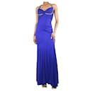 Blue bejewelled straps maxi dress - size UK 12 - Roberto Cavalli