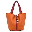 Chiusura Hermès Orange Bicolor Clemence Picotin 22