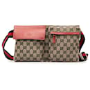 Gucci Brown GG Canvas Web Double Pocket Belt Bag