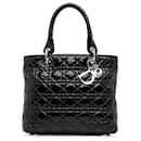 Dior Black Medium Patent Cannage Lady Dior Soft Shopping Tote