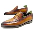 BERLUTI SHOES ANDY DEMESURE LOAFERS 7.5 41.5 LEATHER STRIPPERS SHOES - Berluti