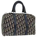 Christian Dior Trotter Canvas Hand Bag Navy Auth 70176