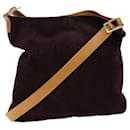 CELINE C Macadam Canvas Shoulder Bag Bordeaux Auth 70179 - Céline