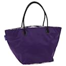Burberrys Nova Check Blue Label Tote Bag Nylon Purple Auth bs13575 - Autre Marque