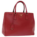 PRADA Galleria Hand Bag Safiano leather Red Auth am6067 - Prada
