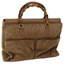 GUCCI Bamboo Hand Bag Leather Brown Auth ac2849 - Gucci
