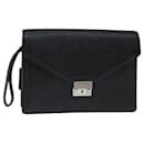 BURBERRY Clutch Bag Leather Black Auth bs13472 - Burberry