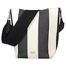 CELINE Soft Grained Small Sangle Bucket Shoulder Bag in Black and White Stripes - Céline