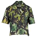 Fendi Floral Buttoned Short Sleeve Jacket in Green Cotton