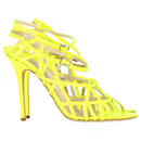 Jimmy Choo Caesar Strappy Sandals in Neon Yellow Leather