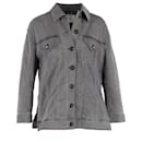 Fendi Embellished Trucker Jacket in Grey Cotton Denim