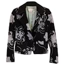 Dries Van Noten Floral-Embroidered Jacket in Black Cotton
