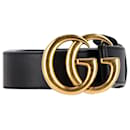 Cintura Gucci GG Marmont in pelle nera