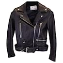 Acne Studios Biker Jacket in Black Lambskin Leather