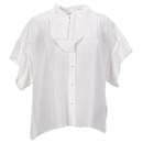 Iro Manly Buttoned Top in White Silk