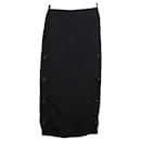 Joseph Buttoned Midi Skirt in Black Wool