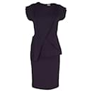 RM by Roland Mouret Draped Dress in Violet Wool