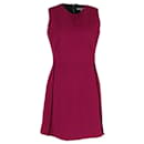 Victoria Beckham Sleeveless Mini Dress in Red Violet Wool
