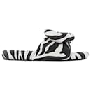 Zebra Printed Extra Padded Sl 1001 Black Whit Slides - Off White
