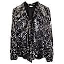 Rixo Moss Sequined Blouse in Black Polyester - Autre Marque